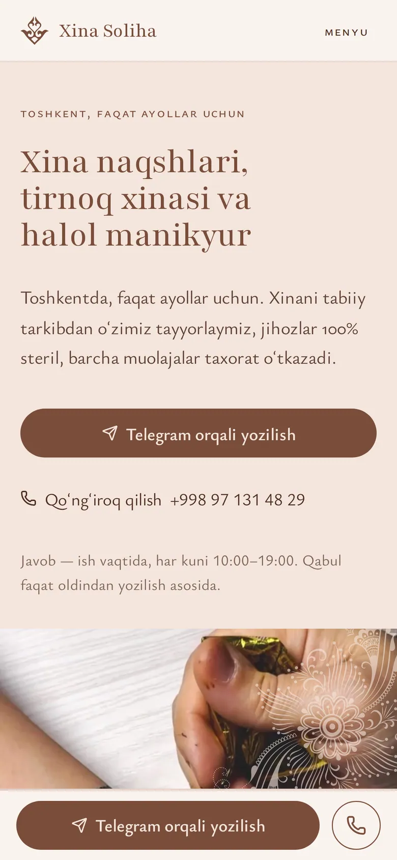 Xina Soliha saytining mobil versiyasi
